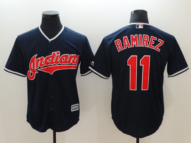 Men Cleveland Indians #11 Ramirez Blue Game MLB Jerseys